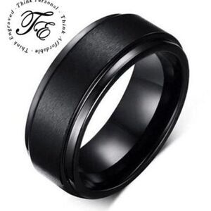 Men's Matte Black Wedding Ring Band - Matte Black Wedding Ring For Guys